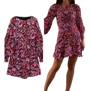ZARA bloggers favourite Floral Backless Mini Dress Print Dress with Back Cutout